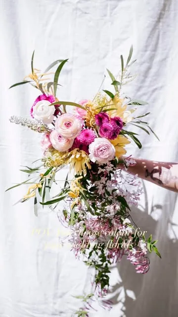 Video by Christina 🌸 Hawkesbury Wedding Florist on July 27, 2026. May be an image of flower arrangement, amaranth, toad lily and text.