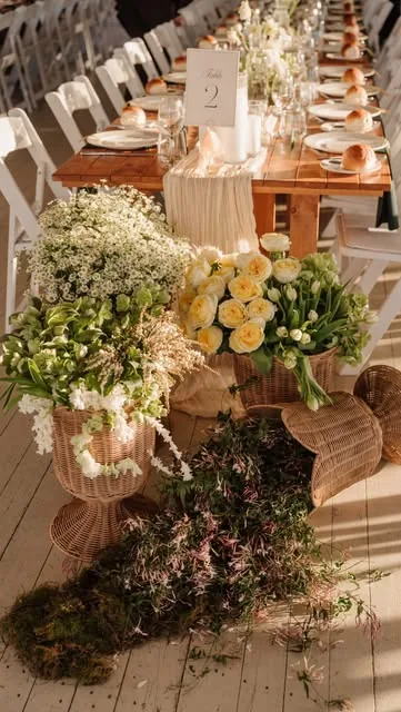 Video by Christina 🌸 Hawkesbury Wedding Florist on August 24, 2026. May be an image of table, tablecloth, flower arrangement, amaranth and text.